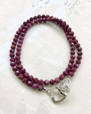 Colier CHOKER Rubin natural