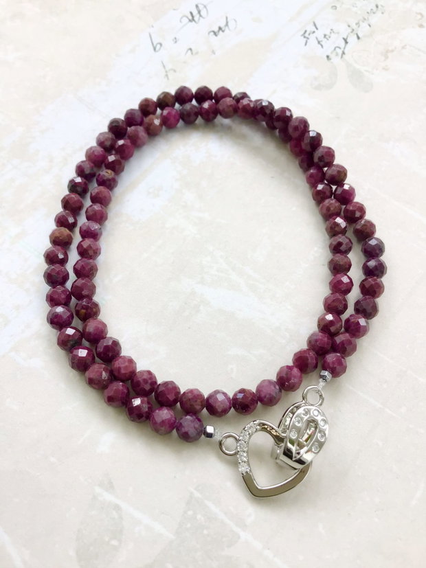 Colier CHOKER Rubin natural