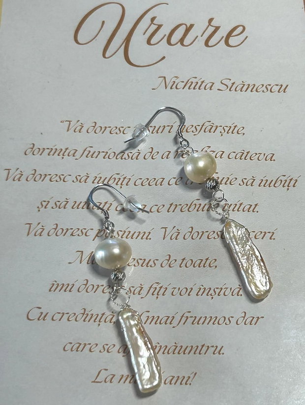 Cercei lungi perle de cultura