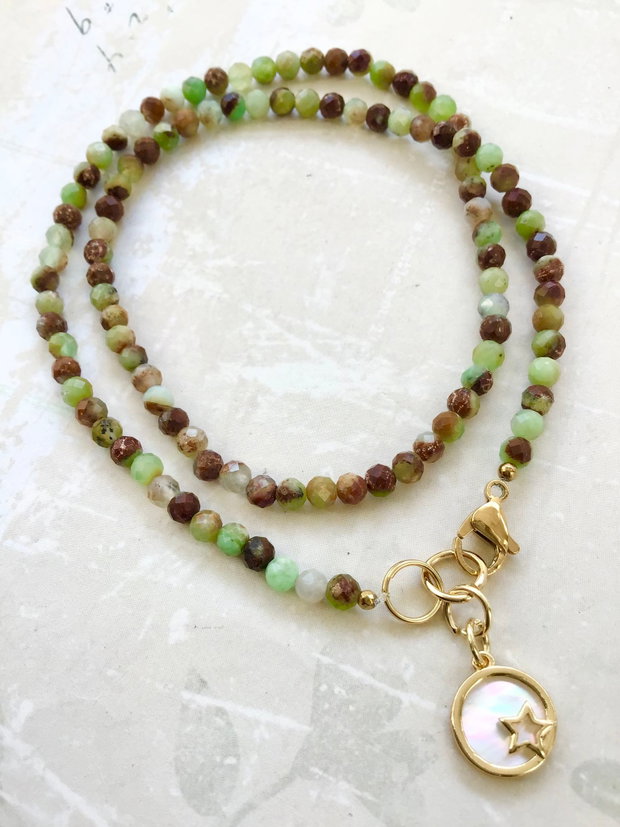 Colier CHOKER Crisopraz