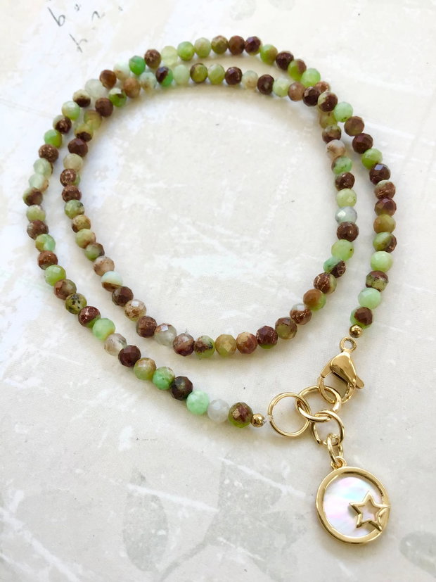 Colier CHOKER Crisopraz