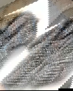 Haina de blană vulpe argintie