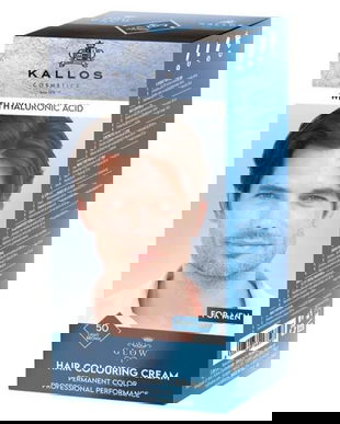 Vopsea Permanenta pentru Barbati - Kallos Glow For Men Long Lasting Cream Hair Colour, nuanta 50 Saten Deschis, 1 buc