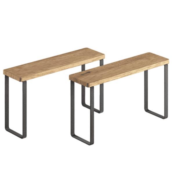 Set 2 etajere York, din lemn de acacia, 27x8x16 cm