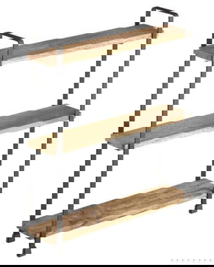 Raft York cu 3 etaje din lemn de acacia, 34x8x38 cm