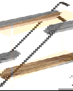 Raft York cu 2 etaje din lemn de acacia, 34x8x23 cm