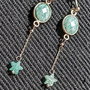 Cercei argint amazonit stele tija conectori lant argint minimalisti boho chic trendy - Transport gratuit