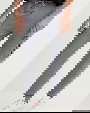 BOSS Orange pantaloni de trening din bumbac culoarea gri, uni, 50542917