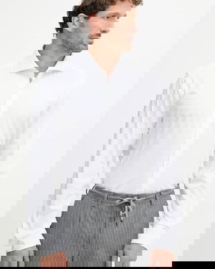 Joop! cămașă culoarea alb, cu guler italian, slim, 30048248