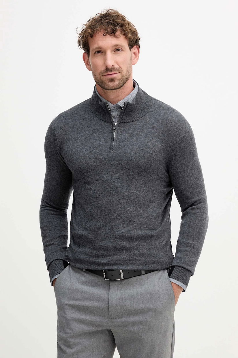 Mos Mosh pulover de lână ADAM culoarea negru, light, cu turtleneck, 503342