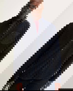 Tommy Jeans cămașă din velur culoarea bleumarin, regular, DM0DM22021