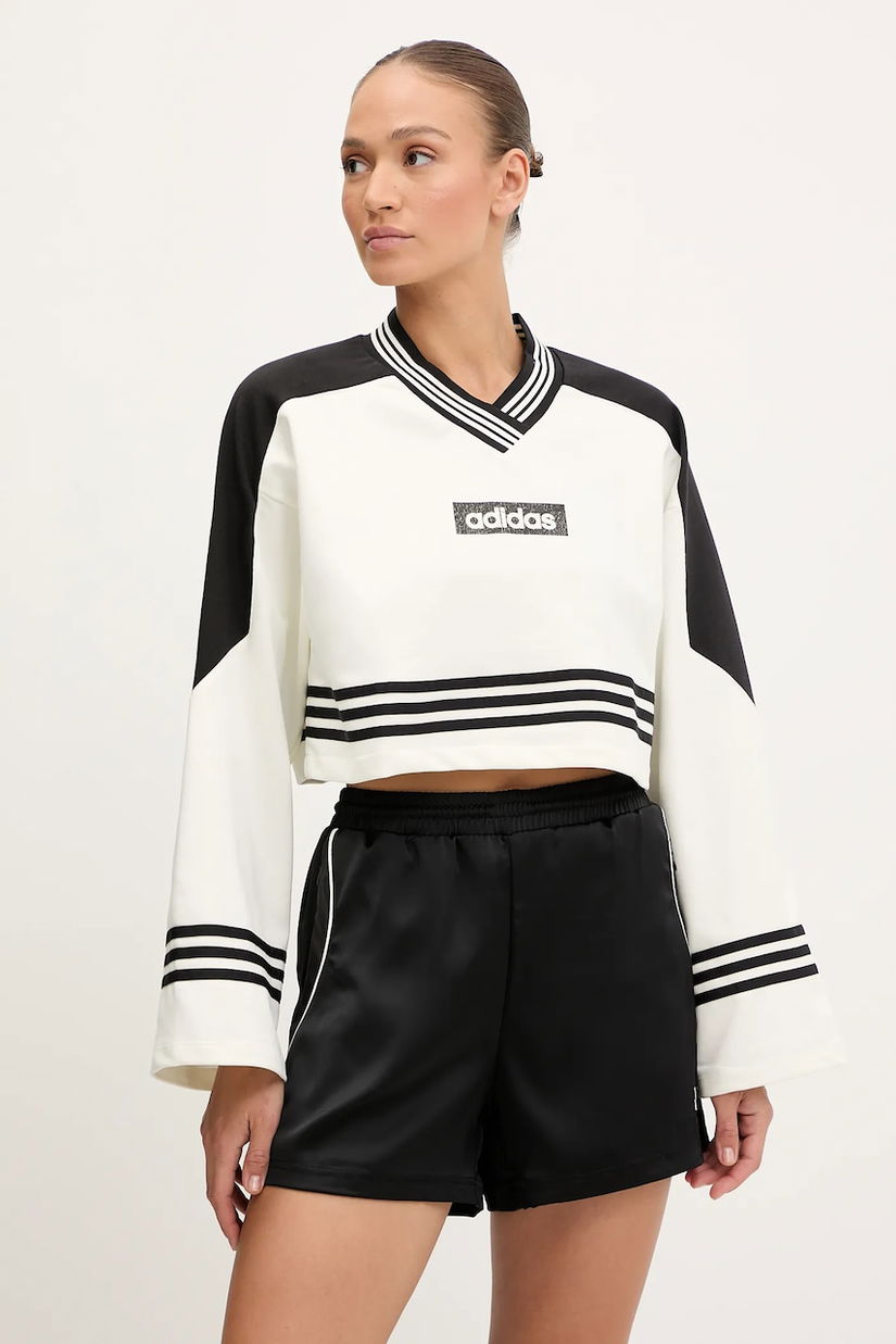adidas Originals bluză Crew Sweatshirt culoarea bej, cu imprimeu, JX7597