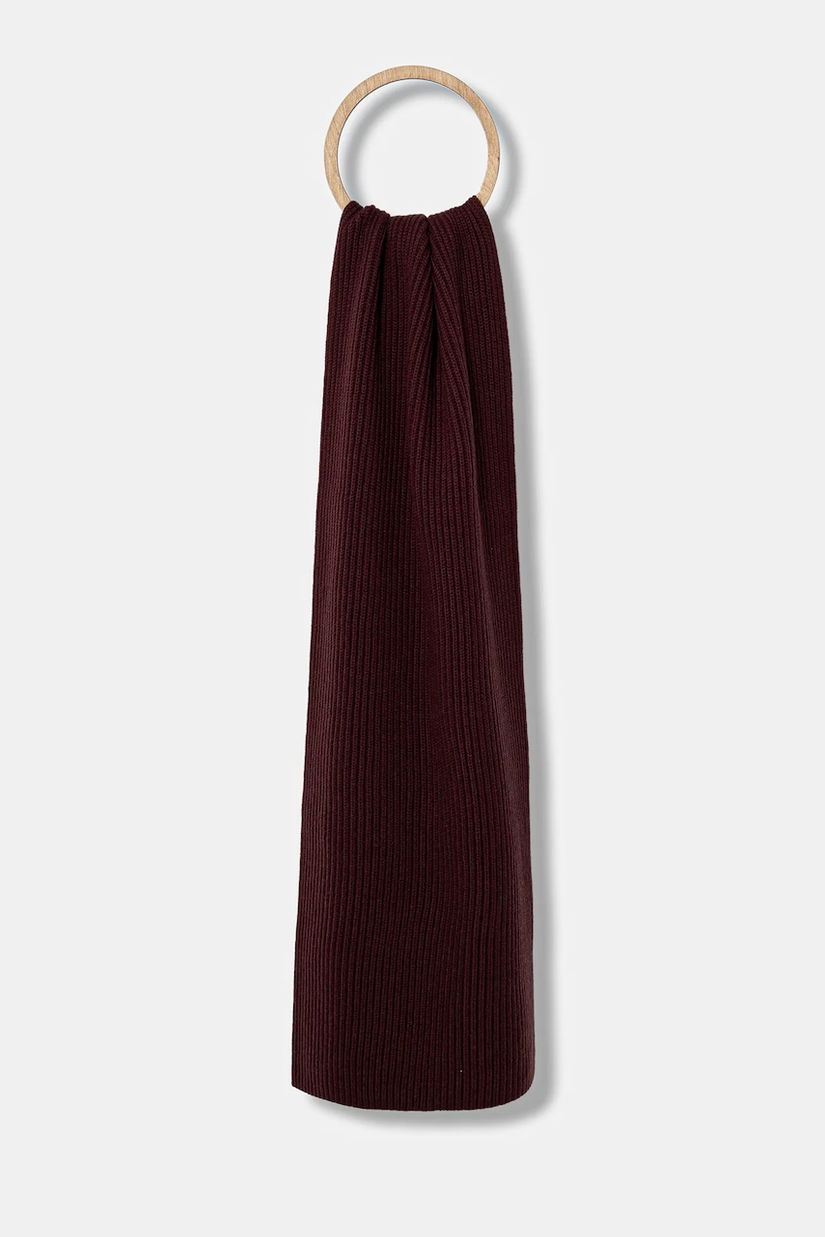 BOSS eșarfă de lână BECKHAM X BOSS culoarea bordo, uni, 50552883