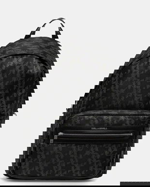 Karl Lagerfeld rucsac culoarea negru, mare, cu imprimeu, A4M30199