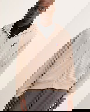 Tommy Jeans hanorac de bumbac culoarea maro, cu glugă, cu imprimeu, DM0DM22080