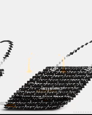 Valentino Bags geantă TWEED culoarea negru, VBS9JP05