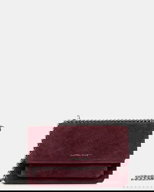 MICHAEL Michael Kors geantă de mână din piele întoarsă culoarea bordo, 30F5SC7L3S