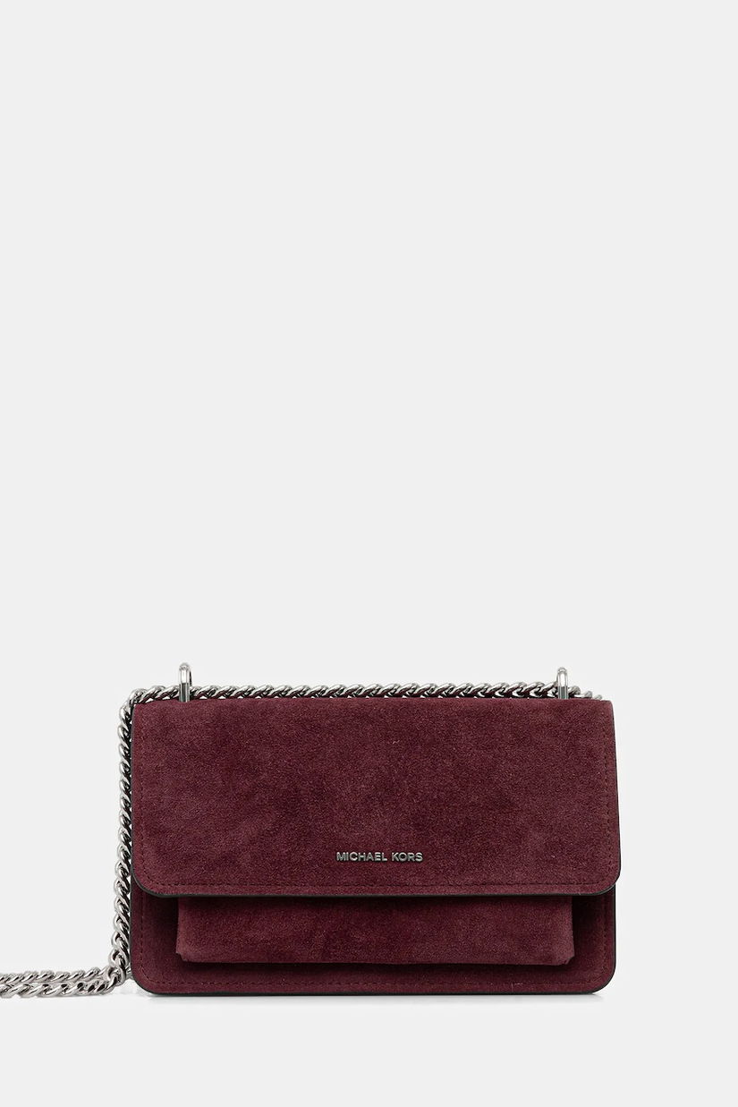 MICHAEL Michael Kors geantă de mână din piele întoarsă culoarea bordo, 30F5SC7L3S