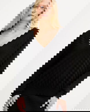 Elisabetta Franchi pulover din amestec de lână culoarea negru, light, MK34S57E2