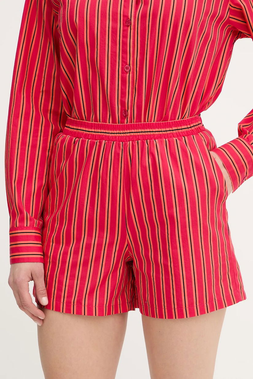 Silvian Heach pantaloni scurți din bumbac TAIR culoarea roz, cu imprimeu, high waist, GPP25445SH