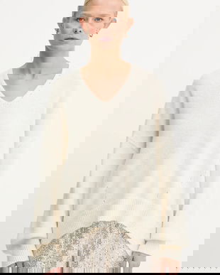 BOSS Orange pulover din amestec de lână culoarea alb, 50550464