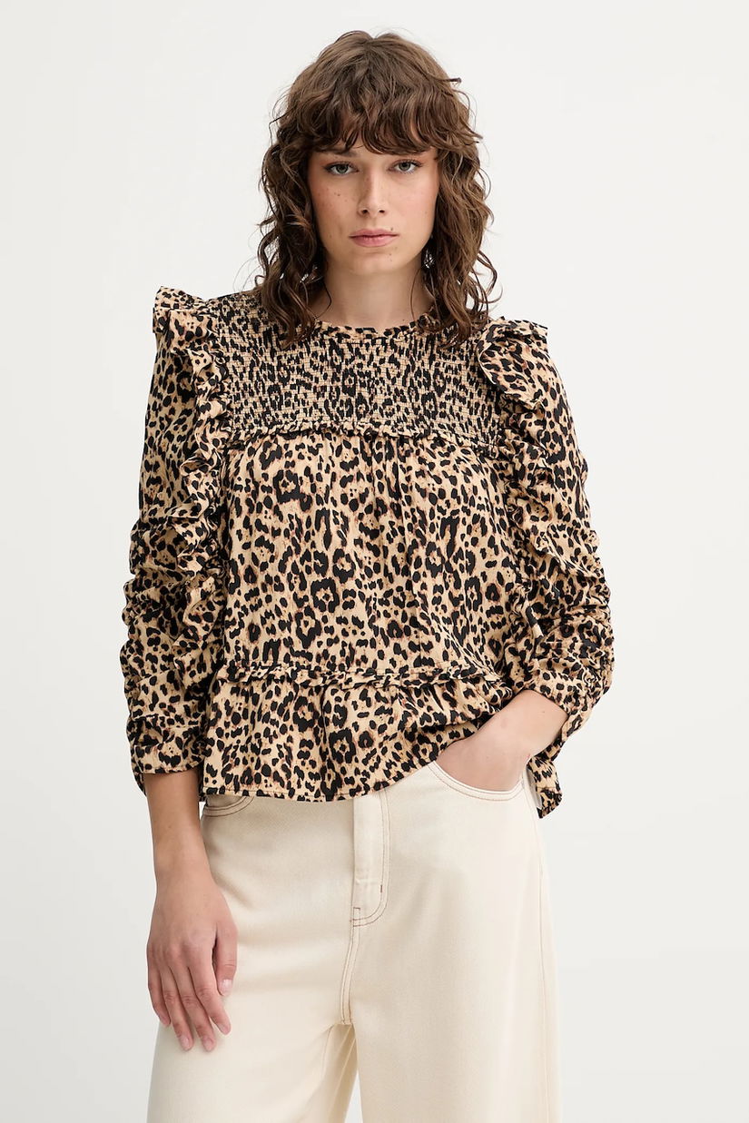 MUNTHE bluză CRISP culoarea bej, modelator, 252101225222