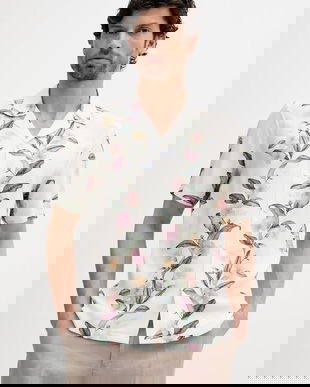 Lindbergh cămașă culoarea alb, relaxed, 30-203747