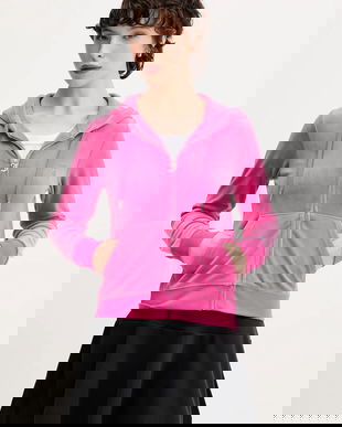 Juicy Couture bluză cu glugă, uni, JCAP176