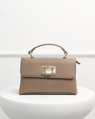 Geanta mica taupe din piele ecologica