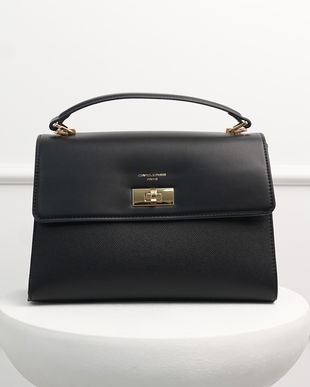 Geanta neagra din piele ecologica cu model structurat