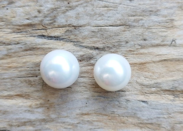 Perle Mallorca semigaurite, 14 mm (2 buc)