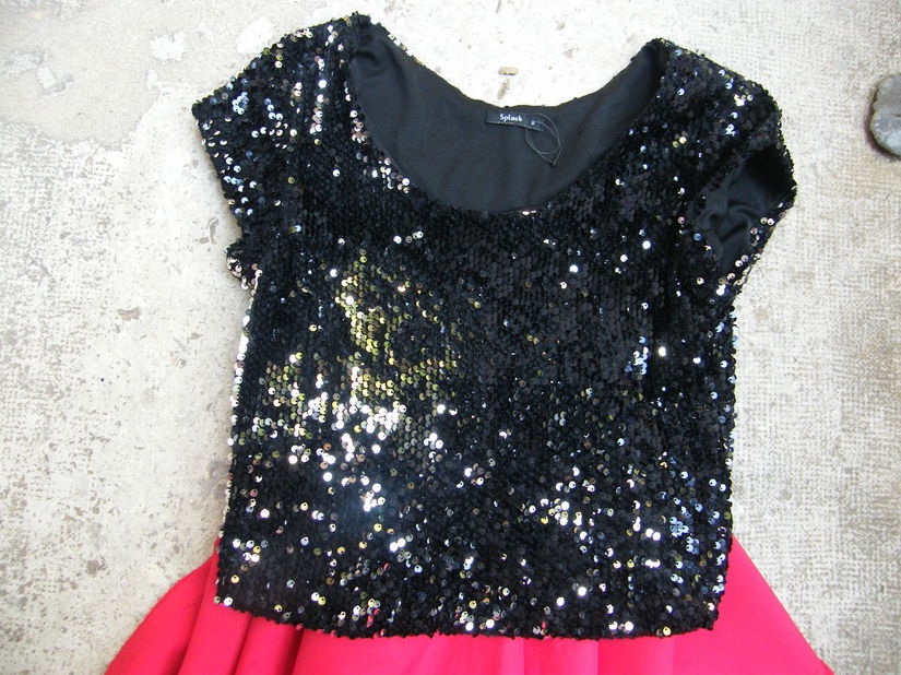 Bluza cu paiete argintii S