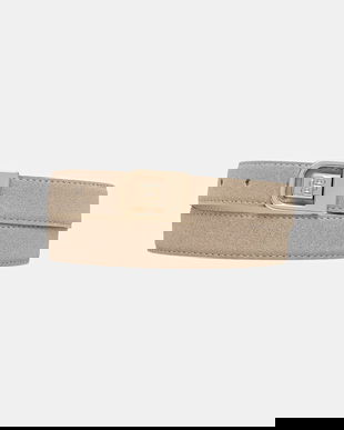 BOSS curea de piele cu două fețe culoarea alb, 50553340