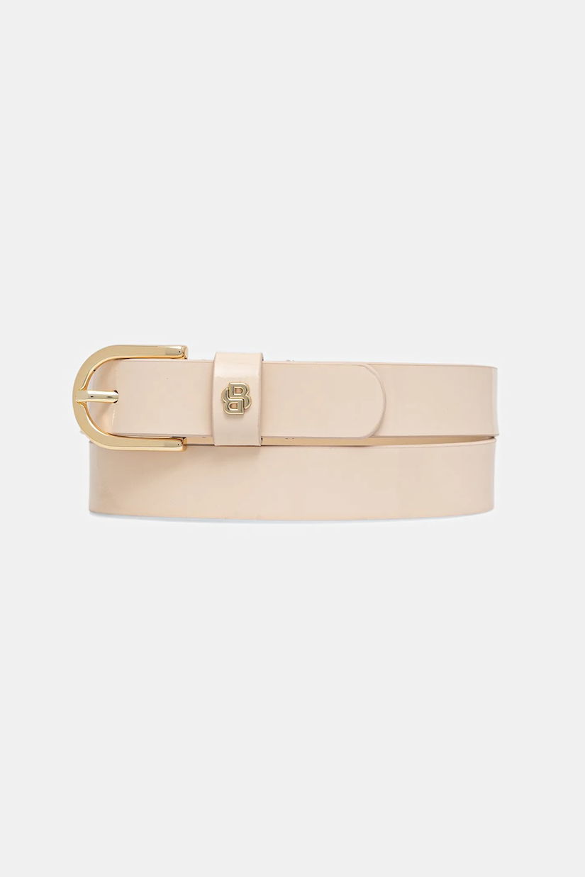 BOSS curea de piele culoarea roz, 50553385