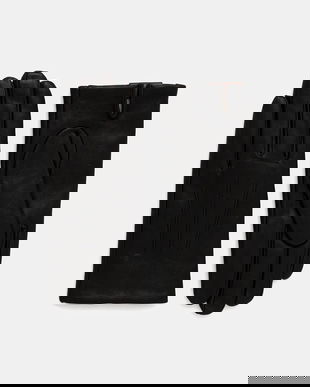 MM mănuși de piele LEMMA culoarea negru, 2526566018600