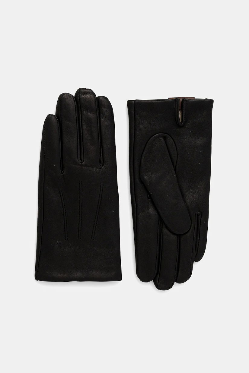 MM mănuși de piele LEMMA culoarea negru, 2526566018600