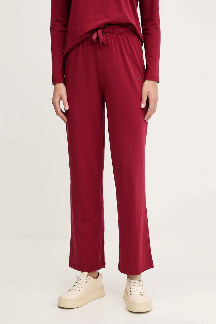BOSS pantaloni de lounge culoarea bordo, uni, 50520148