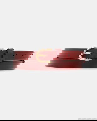 Answear.LAB curea de piele culoarea bordo