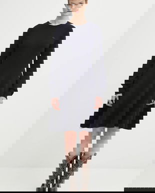 Lacoste rochie din lână culoarea bleumarin, mini, evazați, EF4161