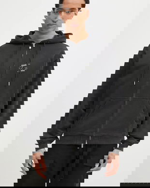 Filling Pieces hanorac de bumbac Topiary barbati, culoarea gri, cu glugă, cu imprimeu, 80699840626