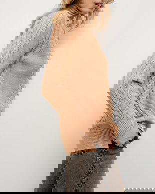 Answear.LAB pulover de cașmir culoarea maro, cu turtleneck