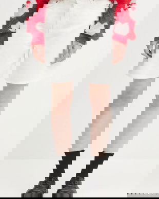 Samsoe Samsoe pantaloni scurți jeans SASHELLY culoarea alb, uni, high waist, F25200013