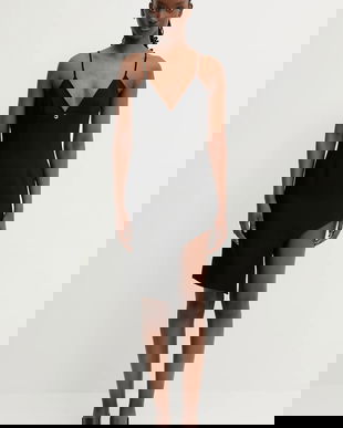 Coperni rochie Tailored Asymmetric culoarea negru, mini, drept, COPR187F3004