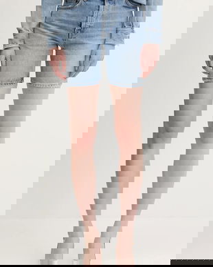 Fiorucci pantaloni scurți jeans Bermuda Denim uni, high waist, W02SMDSH316DN01DN01