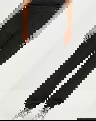 Samsoe Samsoe pantaloni Saneem culoarea negru, drept, high waist, F25100156