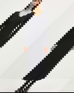 Samsoe Samsoe rochie Sacheryl V-Neck culoarea negru, maxi, dreaptă, F25100046