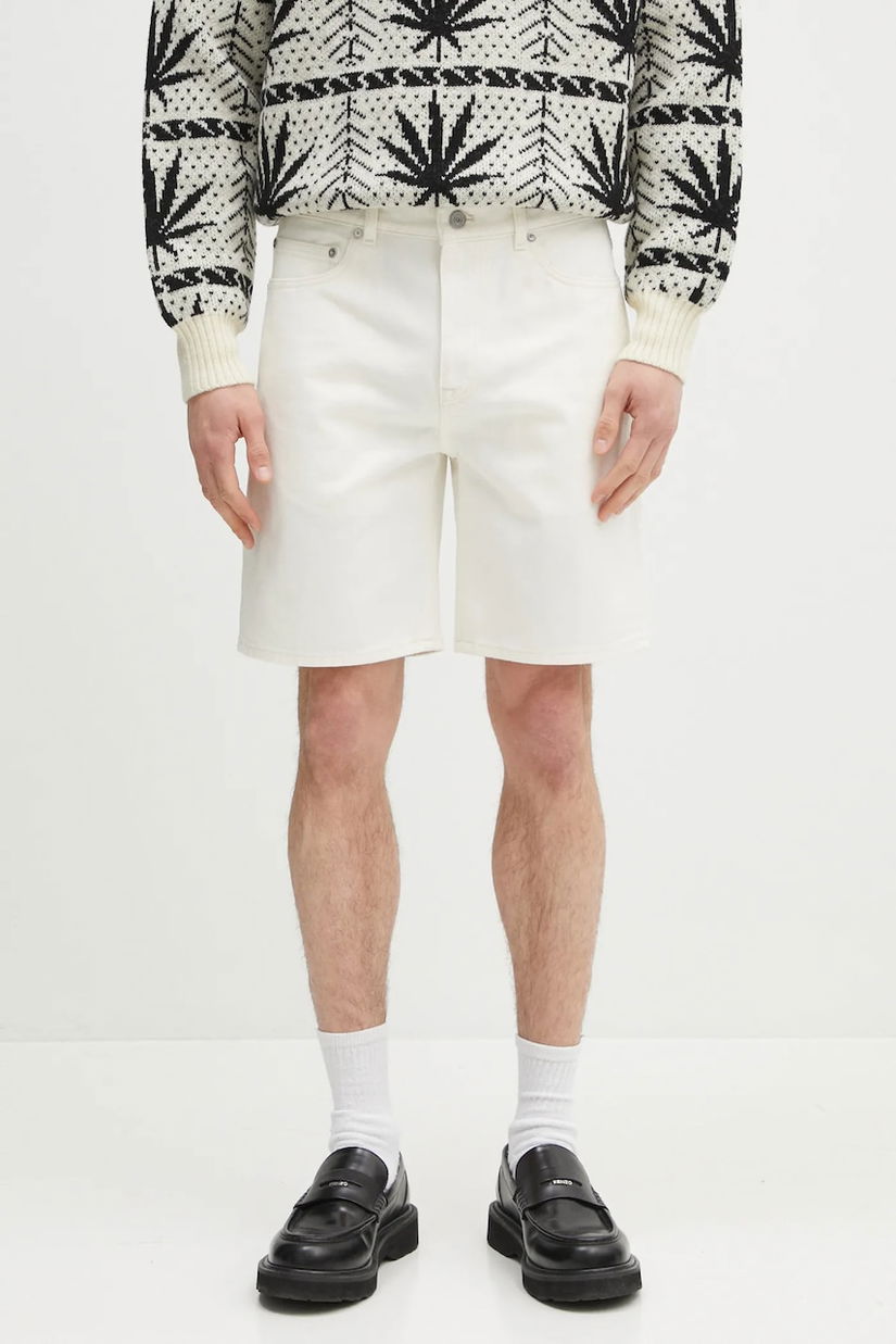 Lacoste pantaloni scurți jeans culoarea bej, FH9932