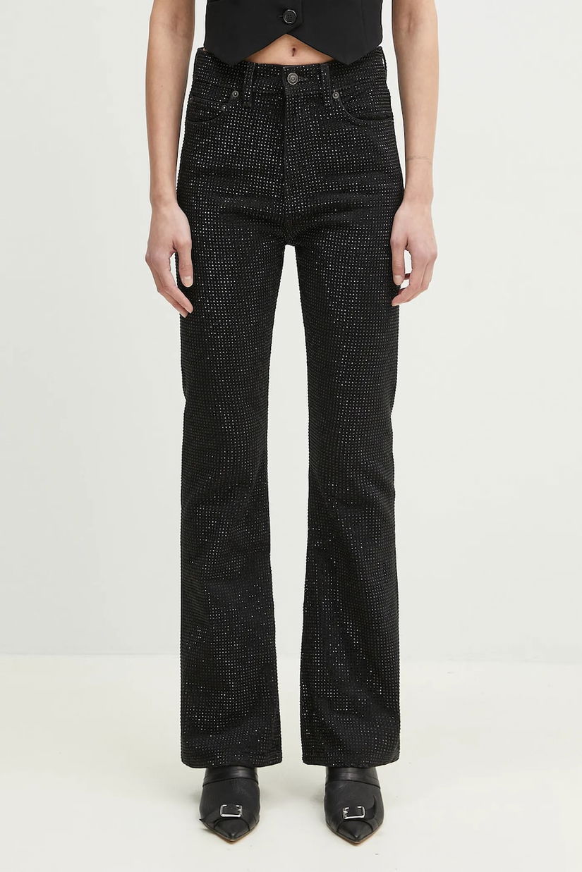 Fiorucci jeans Rhinestone Flared femei high waist, U02SPDJE083DN01DN05