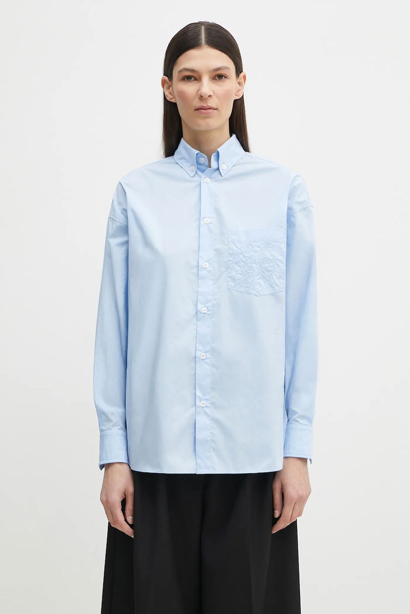 Fiorucci camasa din bumbac Angel Embroidered Relaxed Fit femei, cu guler clasic, relaxed, U02SPTLO055CO02BL02