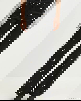 Fiorucci jeansi Metal Bubble Stud Flared femei high waist, U02SPDJE083DN06DN04